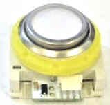 BUTTON, WHITE, BLANK WITH CONTACT BLOCK, HALO & RETAINER TKE # 9728533 & 989529
