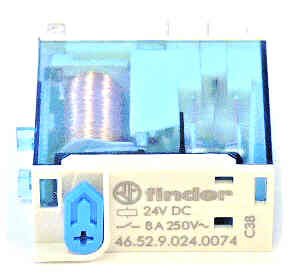 RELAY, DPDT, MINIATURE. PCB/PLUG-IN, 6A, 24V DC COIL FINDER # 46.52.9.024.0074