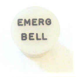 BUTTON, WHITE, TYPE 'H',  EMERGENCY BELL IN BLACK HAUGHTON # 3-40080-EB