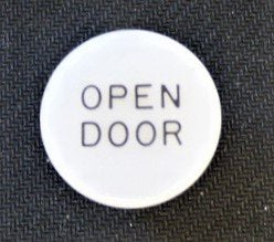BUTTON, WHITE, MARKED DOOR OPEN TYPE 'F' HAUGHTON # 3-19512-DO