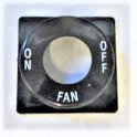 HALO, KEYED SWITCH, BLACK, MARKED ON-OFF-FAN IN WHITE ADAMS # A449B109