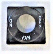 HALO, KEYED SWITCH, BLACK, MARKED ON-OFF-FAN IN WHITE ADAMS # A449B109