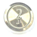 PUSHBUTTON, MARKED 2, ROUND, FLUSH, WITH BRAILLE KONE 51071091H03