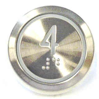PUSHBUTTON, MARKED 4, ROUND, FLUSH, WITH BRAILLE KONE 51071091H03