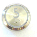 PUSHBUTTON, MARKED 5, ROUND, FLUSH, WITH BRAILLE KONE 51071091H03