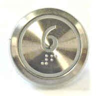 PUSHBUTTON, MARKED 6, ROUND, FLUSH, WITH BRAILLE KONE 51071091H03