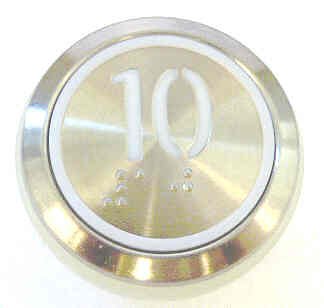 PUSHBUTTON, MARKED 10, ROUND, FLUSH, WITH BRAILLE KONE 51071091H03