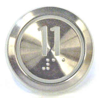 PUSHBUTTON, MARKED 11, ROUND, FLUSH, WITH BRAILLE KONE 51071091H03