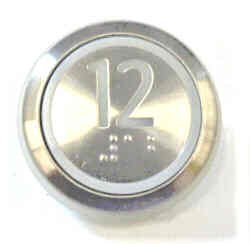 PUSHBUTTON, MARKED 12, ROUND, FLUSH, WITH BRAILLE KONE 51071091H03