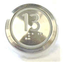 PUSHBUTTON, MARKED 13, ROUND, FLUSH, WITH BRAILLE KONE 51071091H03
