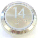 PUSHBUTTON, MARKED 14, ROUND, FLUSH, WITH BRAILLE KONE 51071091H03