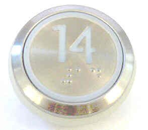 PUSHBUTTON, MARKED 14, ROUND, FLUSH, WITH BRAILLE KONE 51071091H03