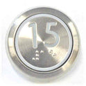 PUSHBUTTON, MARKED 15, ROUND, FLUSH, WITH BRAILLE KONE 51071091H03