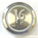 PUSHBUTTON, MARKED 16, ROUND, FLUSH, WITH BRAILLE KONE 51071091H03
