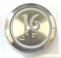 PUSHBUTTON, MARKED 16, ROUND, FLUSH, WITH BRAILLE KONE 51071091H03