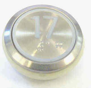 PUSHBUTTON, MARKED 17, ROUND, FLUSH, WITH BRAILLE KONE 51071091H03