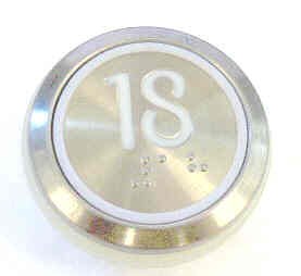 PUSHBUTTON, MARKED 18, ROUND, FLUSH, WITH BRAILLE KONE 51071091H03