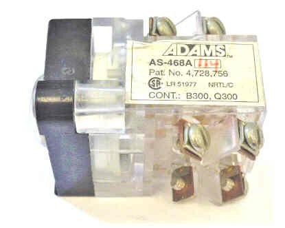 SWITCH, USED WITH KEYED SWITCH ASSEMBLIES, ADAMS #468A114
