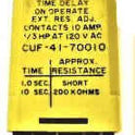 TIMER, 1--10 SECS ON DELAY, KUP, 120 VAC, 10A@277 VAC P & B # CUF-41-70010