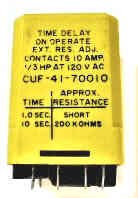 TIMER, 1--10 SECS ON DELAY, KUP, 120 VAC, 10A@277 VAC P & B # CUF-41-70010
