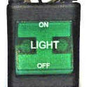 SWITCH, ROCKER, DPST, LIGHT ON-OFF GREEN SCHINDLER #7257C63H--
