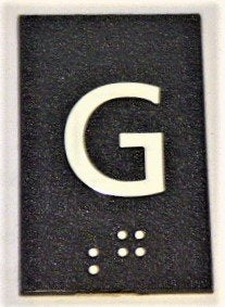 PLATE, BRAILLE, 3300 COP,  MARKED G, SELF ADHESIVE SCHINDLER # 55505842
