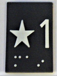 PLATE, BRAILLE, 3300 COP,  MARKED STAR 1, SCHINDLER #   55503937-S1