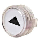 BUTTON, WHITE WITH BLACK ARROW, THYSSEN-KRUPP WITH HALO & RETAINER 9787874