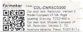 CLUTCH, RESTRICTIVE, RH, SCHINDLER 3000/3300 SERIES FERMATOR # CDL-CNRSCD200