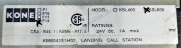 STATION, HALL, INTERMEDIATE, RAISED ARROW, STAINLESS STEEL KONE #KM814151H02