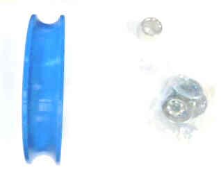 ROLLER, HANGER, 3 1/4 DIAMETER, ALUMINIUM W/ BLUE POLY SURFACE SEES GDO-2B