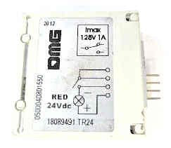 BLOCK, CONTACT. 24 VDC, 1 N.O/1 N.C CONTACT, PUSHBUTTON, RED LED