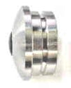 BUTTON, VANDAL RESISTANT, STAINLESS STEEL, CENTER DOT  AS SHOWN