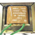 TRANSFORMER, 117 VAC INPUT, 12 VAC OUTPUT @ 2A STANCOR # P-8657