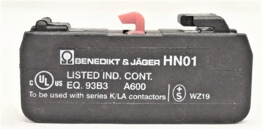 CONTACT, BLOCK, 10 AMP, 690VAC; 1-NO CONTACT BENEDIKT & JAGER #HN01