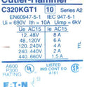CONTACT, AUXILIARY, TOP MOUNT, NEMA 00-2, 2 N.O./2 N.C,  EATON # C320KGT16