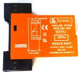 TIMER, SINGLE SHOT, 1-10 SECONDS ,220 VAC CROUZET SYRELEC #BBRU