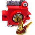 SWITCH, STOP, KEYED, N.C. CONTACTS HORIZONTAL KEY OUT 12 & 3 ADAMS D474K1