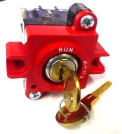 SWITCH, STOP, KEYED, N.C. CONTACTS HORIZONTAL KEY OUT 12 & 3 ADAMS D474K1