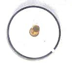 BUTTON, 7/8, BLACK, HOT STAMPED IN WHITE, MARKED 1 OTIS # 323BL2