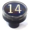 BUTTON, CLEAR CAP, 1 DIAMETER, MARKED #14 OTIS # A323BD1-14