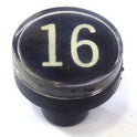 BUTTON, CLEAR CAP, 1 DIAMETER, MARKED #16 OTIS # A323BD1-16