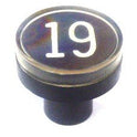BUTTON, CLEAR CAP, 1 DIAMETER, MARKED #19 OTIS # A323BD1-19