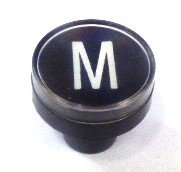 BUTTON, CLEAR CAP, 1 DIAMETER, MARKED M OTIS # A323BD1-M