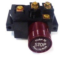 SWITCH, STOP, RED BUTTON PUSH TO STOP REPLACES HAUGHTON # 3-40216-56.