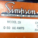 METER, PANEL MOUNT, 0-50 AMPERES, 4 1/2 SIMPSON MODEL 29 # 0540