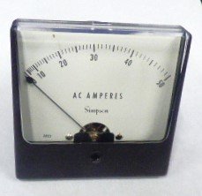 METER, PANEL MOUNT, 0-50 AMPERES, 3 1/2 SIMPSON MODEL 1357 # 3210