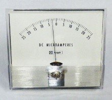 METER, PANEL MOUNT, 0-25 MICRO AMPERES, 4 1/2 KNIGHT # 52-7208
