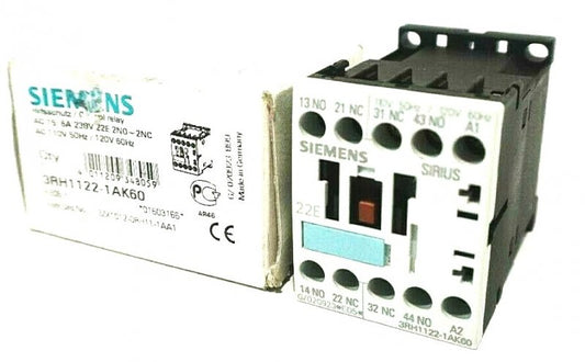 CONTACTOR, 2 N.O../2 N.C., 110-120 VAC DIN RAIL  SIEMENS # 3RH1122-1AK60