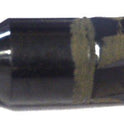 BUTTON, BLACK, 3/4 DIAMETER, MILK BOTTLE, MARKED # 6 OTIS # 323AB1
